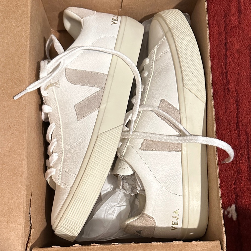 Veja Campo Chromefree Leather Sneakers - Extra-White
